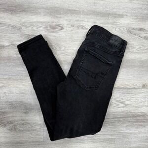 American Eagle Ne(x)t Level Stretch‎ Black Ripped Distressed Skinny Jeans